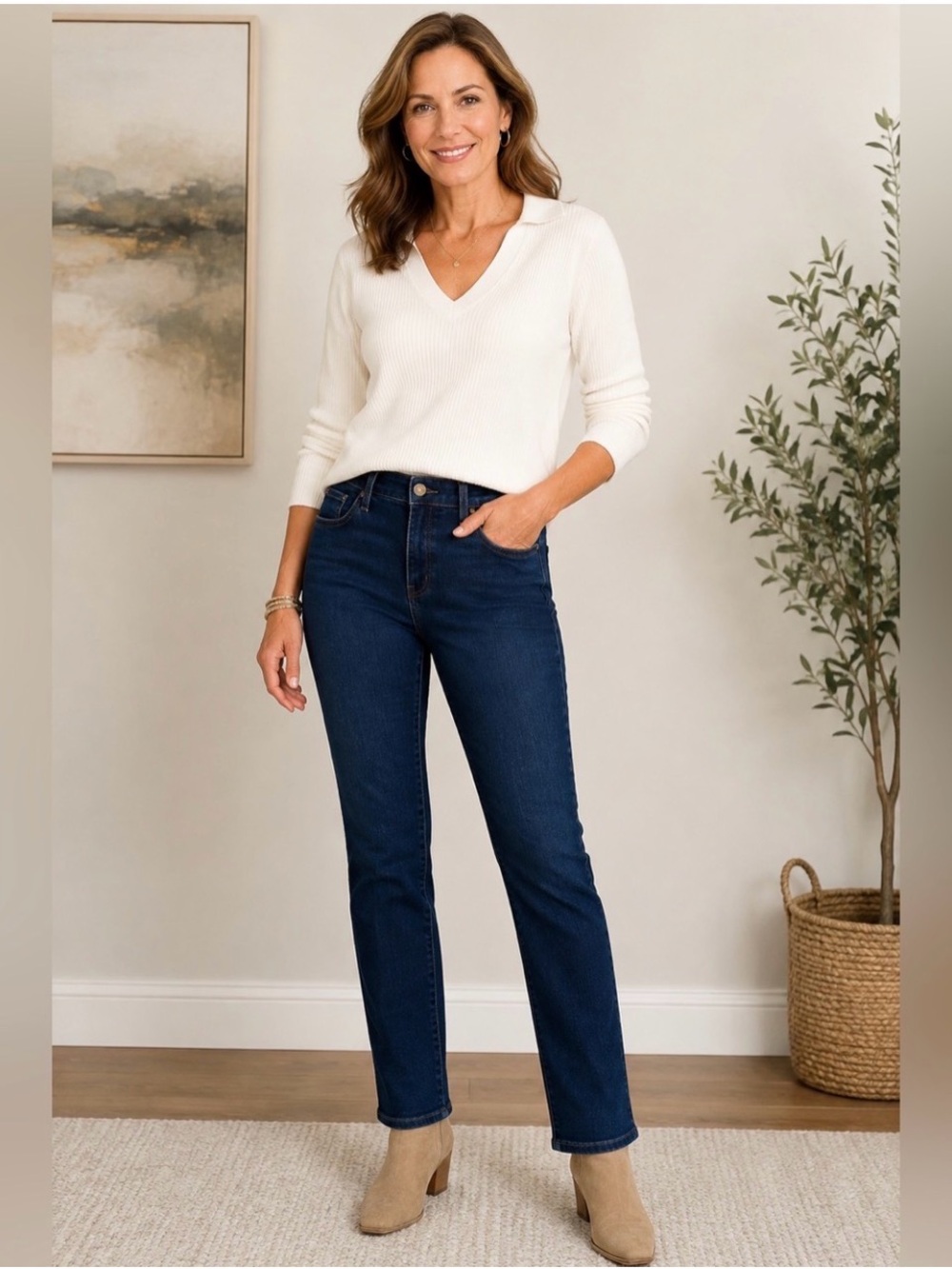 Chicos Jeans So Slimming Girlfriend Straight Leg size 8-10 Chicos 1